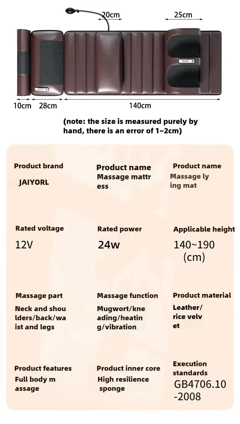 Smart Full-Body Massage Mattress with Heat